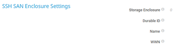 SSH SAN Enclosure Settings
